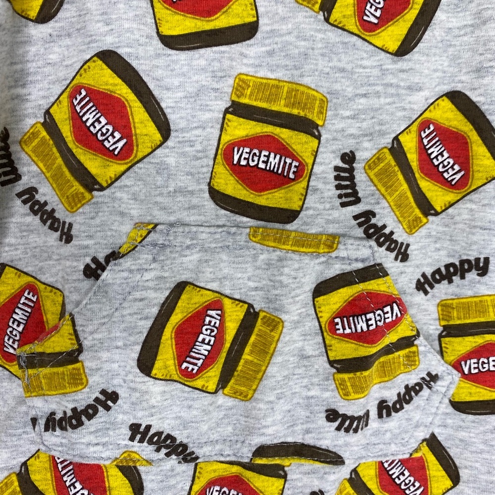 Happy Little Vegemite baby sleeveless onesie press stud closure size 000 - Picture 6 of 9